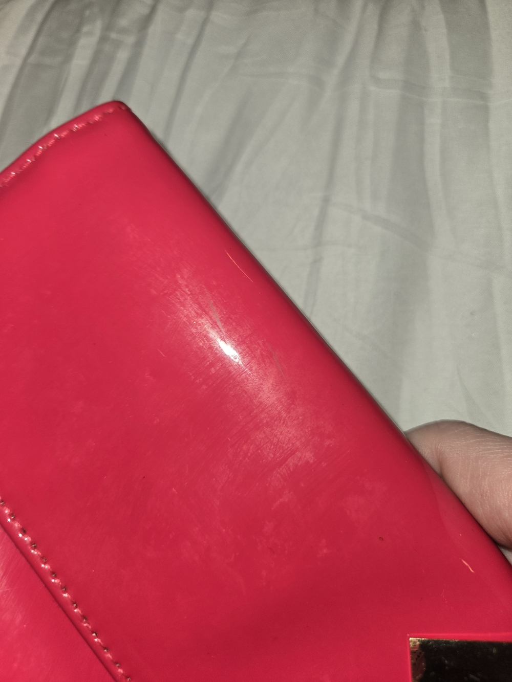 Ysl Hot Pink Patent Women's Clutch - Unbranded View 6